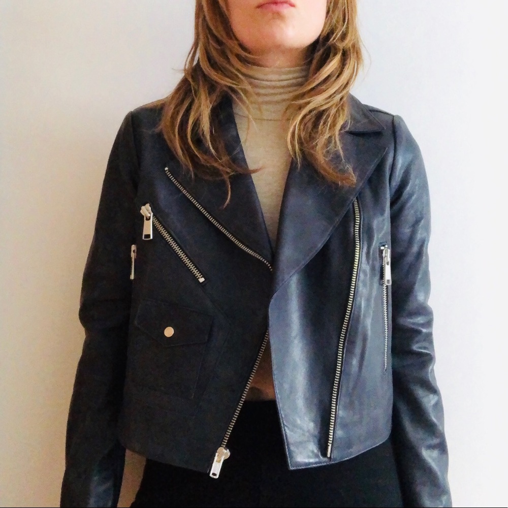 Andrew Marc Leather Motorcycle Jacket